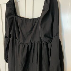 Black Puff Sleeve Mini Dress